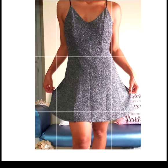 H&M divided dress♡size S ♡ black and silver with sparkles color - Picture 9 of 13